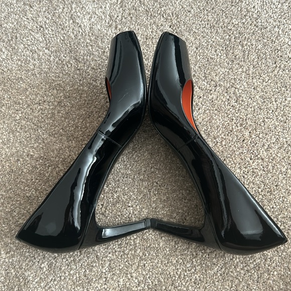 Via Spiga Black Patent Leather Peep Toe Pumps Size 6 - Picture 6 of 11